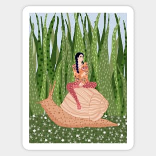 Gardener Girl and Her Snail Sticker